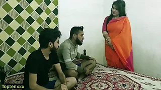 Indian hot xxx threesome sex! Malkin aunty together with a handful of young boy hot sex! clear hindi audio